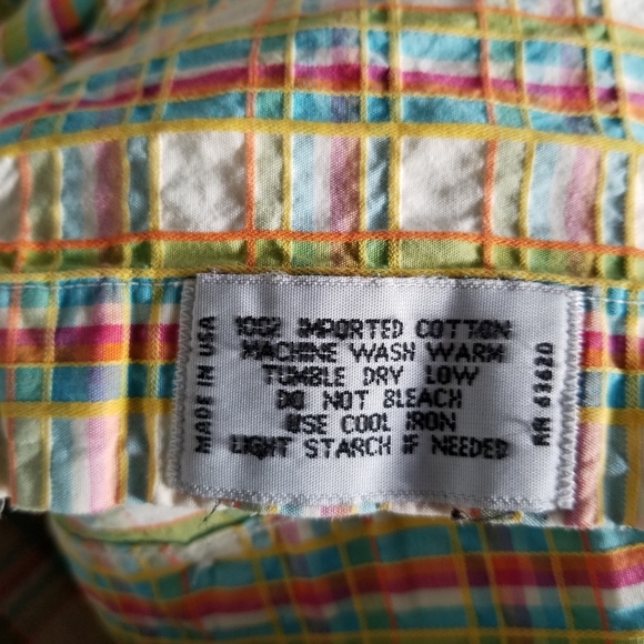 Gitman Brothers Vintage Mens Madras Plaid Shirt - Picture 8 of 8